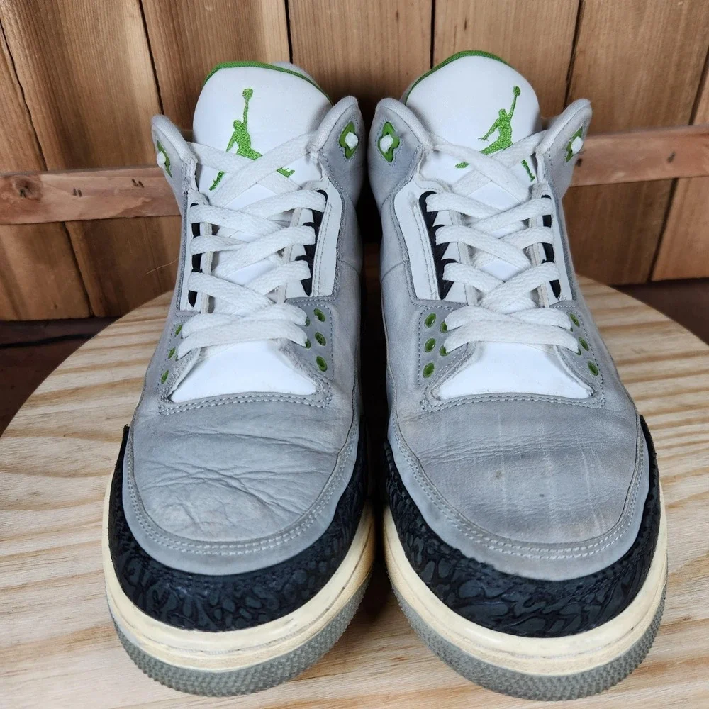 Nike‎ Air Jordan 3 Retro Chlorophyll Shoes Mens 11 Gray Sneakers 136064-006